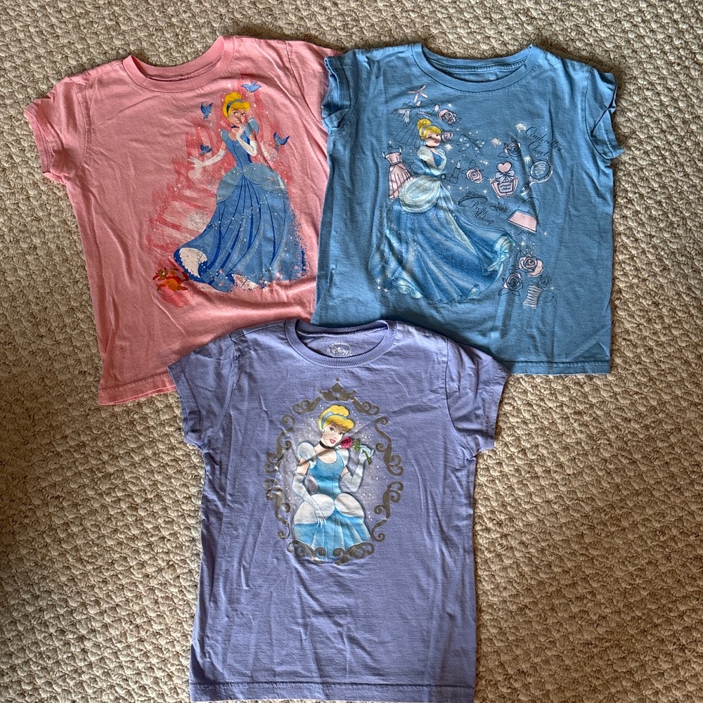 DISNEY PRINCESS Cinderella t-shirts - girls size Large 10/12